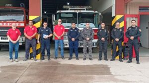 Morteros 🚒Autoridades policiales visitaron el cuartel de Bomberos Voluntarios