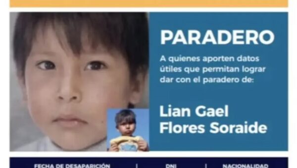 Foto actualizada de Lian Flores, desaparecido en febrero del año pasado, en Ballesteros Sud