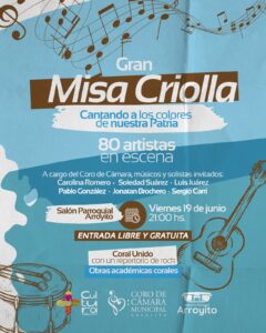 Arroyito: concretarán emblemática Misa Criolla