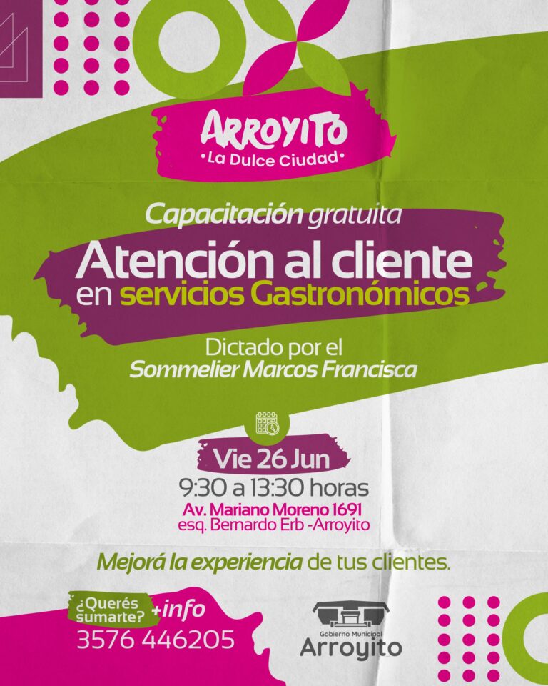 En Arroyito capacitan gratuitamente en atención gastronómica