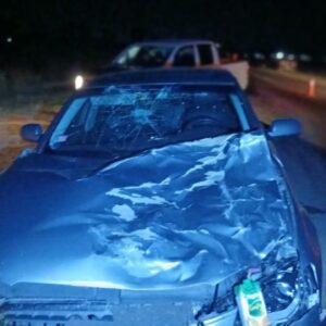 Arrufó 🚨Daños materiales tras chocar a un vacuno, animal que murió