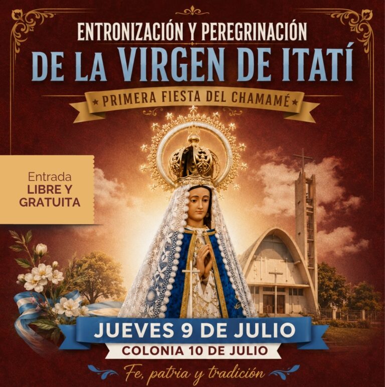 Entronizarán a la Virgen de Itatí en Colonia 10 de Julio