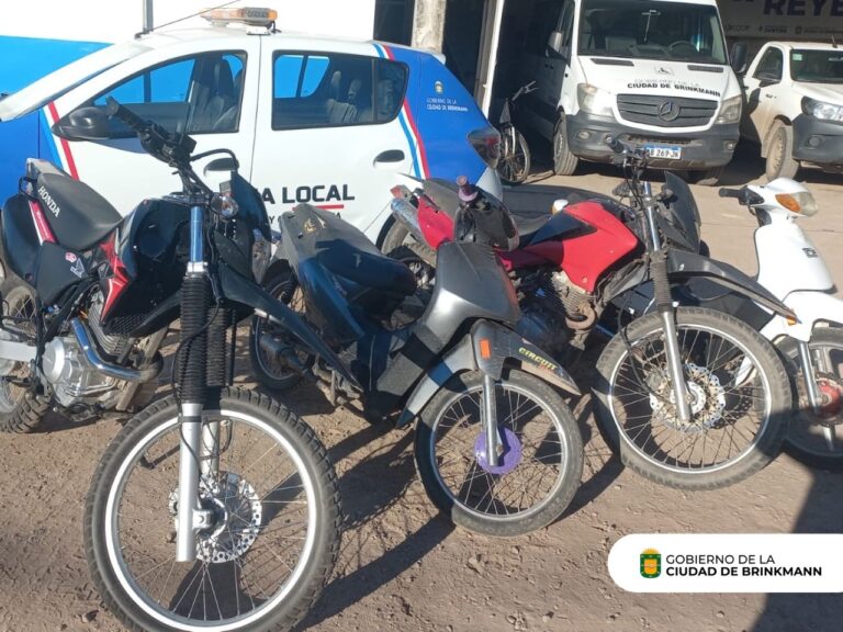 Brinkmann: secuestran cuatro motos durante el fin de semana
