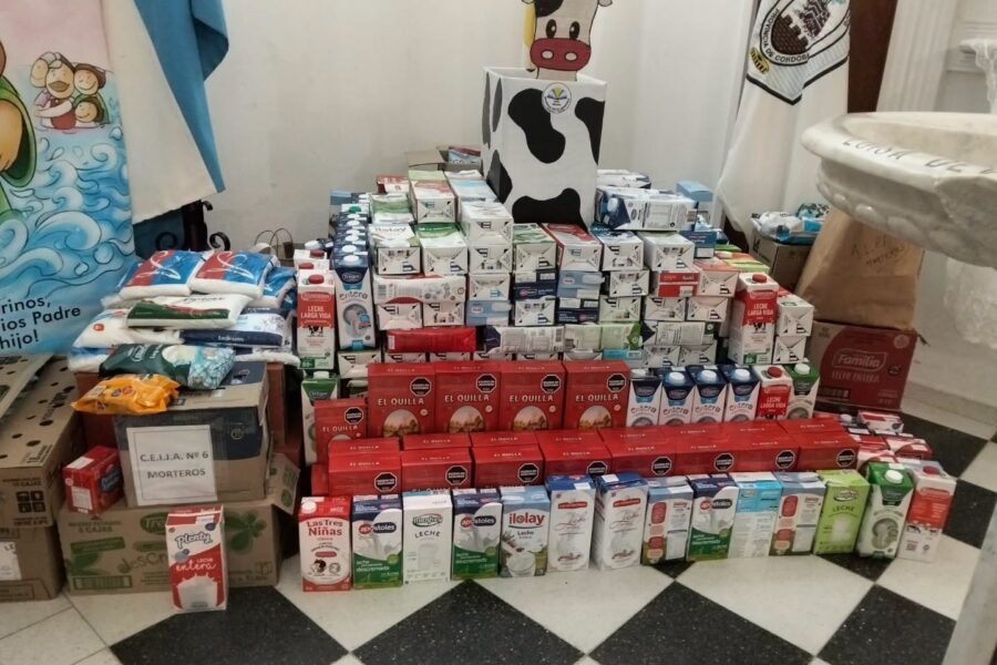 Morteros 🐄Más de 1000 litros de leche dejó la campaña de Cáritas