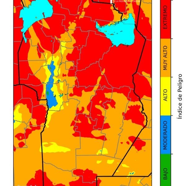 Incendios: el riesgo es extremo en gran parte de la provincia